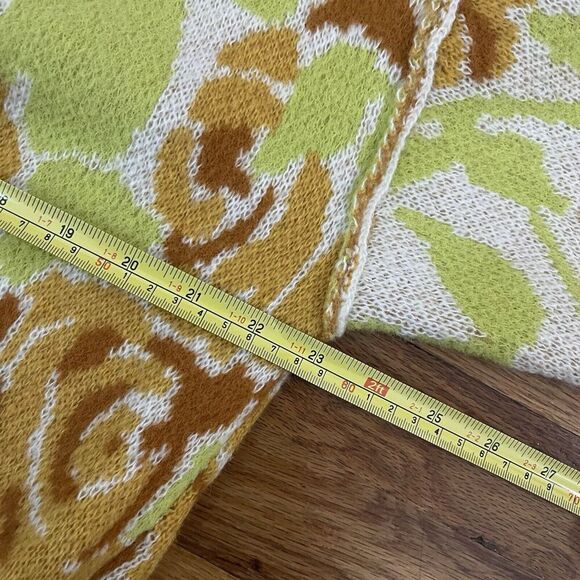 FREE PEOPLE Bloom Cardi Sweater Size Small Floral Ivory Yellow Bold Boho Chic - Picture 8 of 8